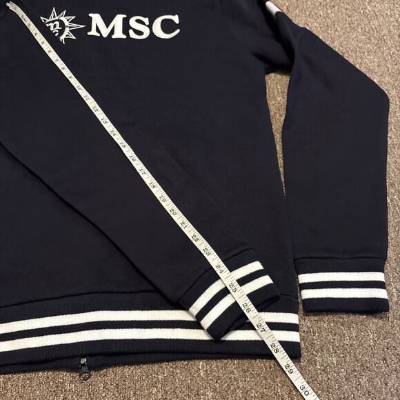 NWT MSC Cruise Line Jacket L Zippered Fleece Navy Blue Ship Warm Cotton Pol - Picture 10 of 10